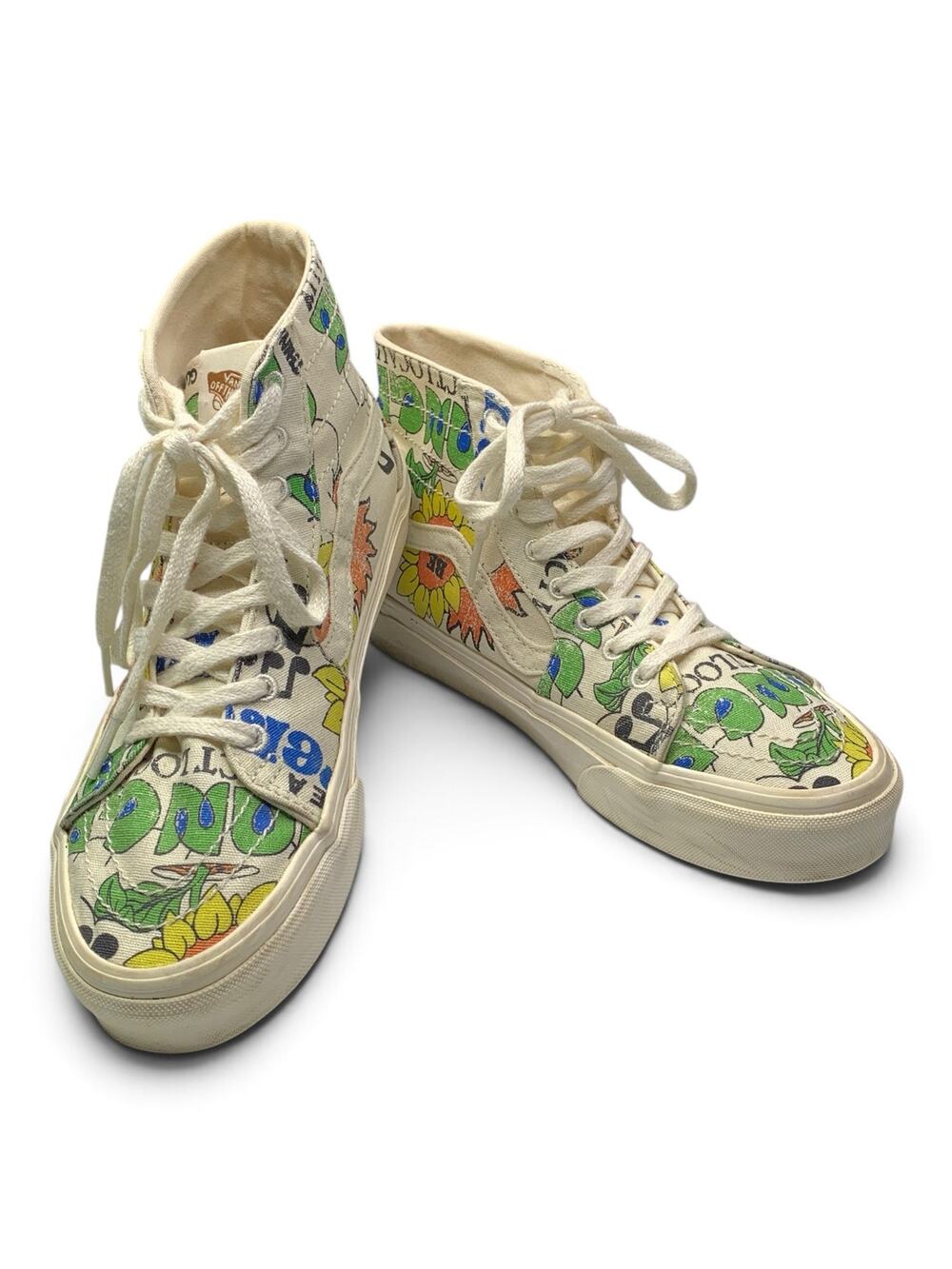 Vans Sk8 Hi Tapered Eco Theory Positivity Sneakers M8 W9.5 Sunflower Skate Shoes
